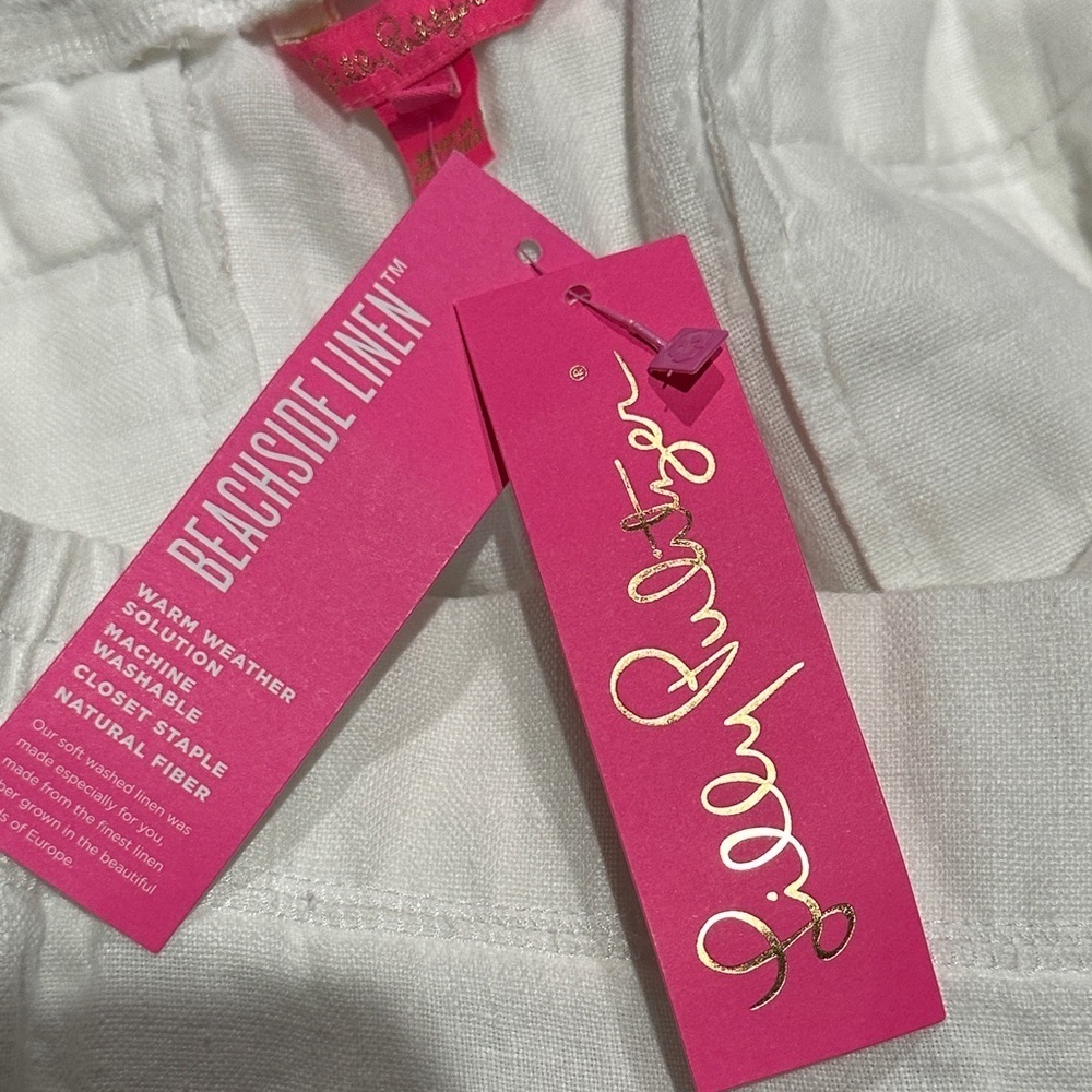 Lilly Pulitzer Deri Linen Palazzo Pants in Resort White - Size XL - NWT - Picture 6 of 6